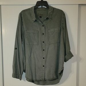 Olive Green Long-Sleeve Shirt | XL